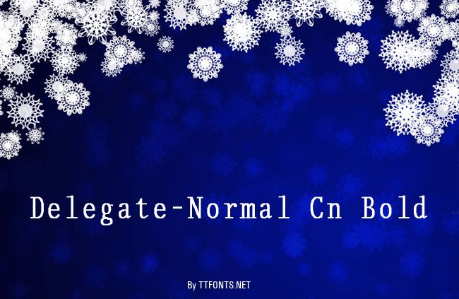 Delegate-Normal Cn Bold example